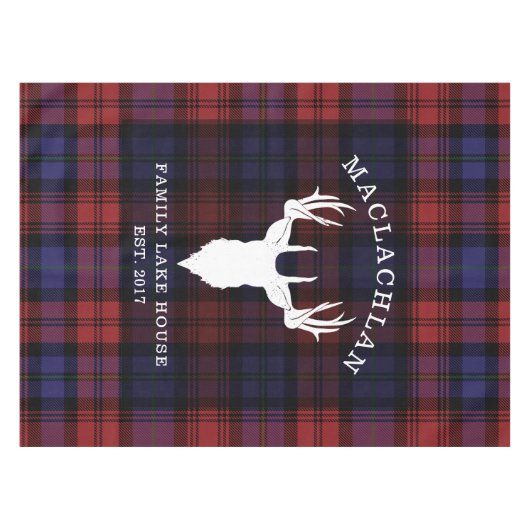 Tartan Kariert Clan MacLachlan Family Lake House Tischdecke (Vorderseite (Horizontal))