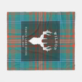 Tartan Kariert Clan Wilson Family Lake House Fleecedecke (Vorderseite (Horizontal))
