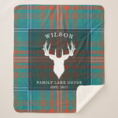 Tartan Kariert Clan Wilson Family Lake House Sherpadecke (Vorderseite)
