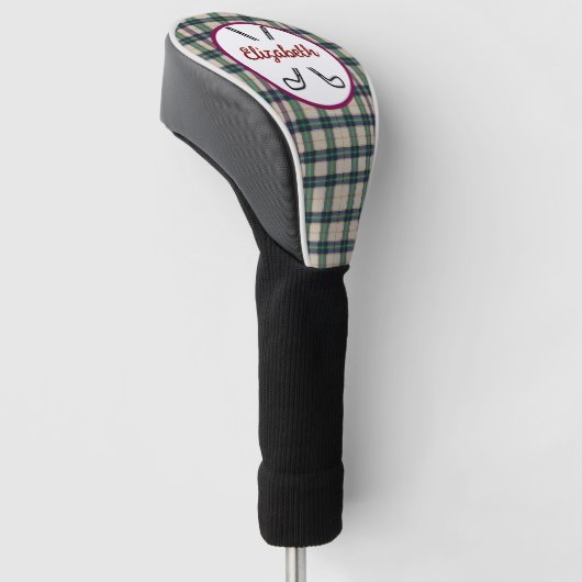 Tartan Kariert Classic Blue Golf Headcover (angewinkelt)