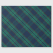 Tartan Kariert Classic Blue Green Geschenkpapier (Flach)