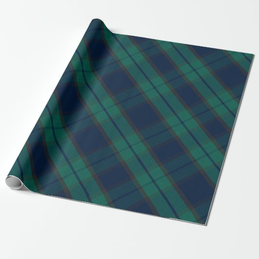 Tartan Kariert Classic Blue Green Geschenkpapier (Ungerollt)