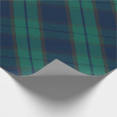 Tartan Kariert Classic Blue Green Geschenkpapier (Ecke)