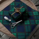 Tartan Kariert Classic Blue Green Geschenkpapier