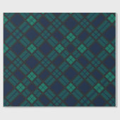 Tartan Kariert Classic Blue Green Geschenkpapier (Flach)