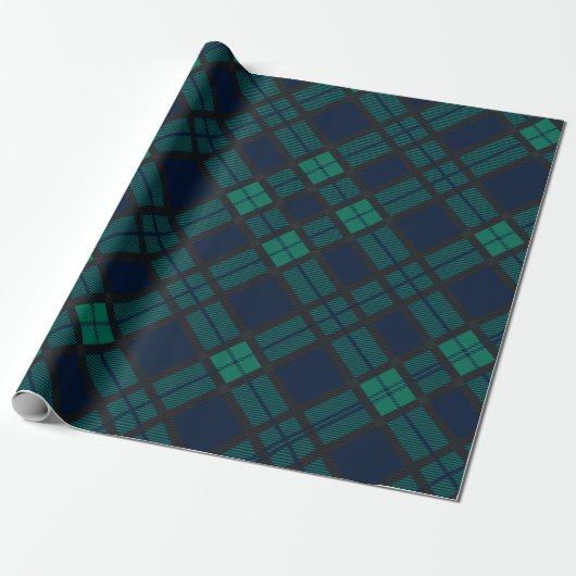 Tartan Kariert Classic Blue Green Geschenkpapier (Ungerollt)