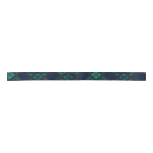 Tartan Kariert Classic Blue Green Satinband (Vorderseite)