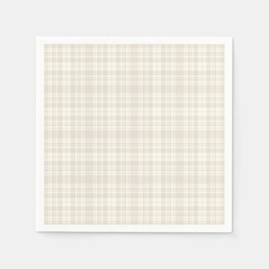 Tartan Kariert Cream & Beige Nr. 66 Serviette (Vorderseite)
