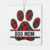 Tartan Kariert DOG MAMA Pawprint Keramikornament (Links)