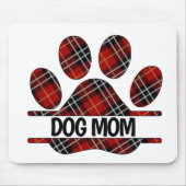 Tartan Kariert DOG MAMA Pawprint Mousepad (Vorne)