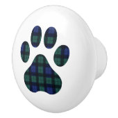 Tartan Kariert Dog Paw Druckkabine Kapselhülle Tar Keramikknauf (Rechts)