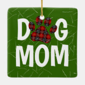 Tartan Kariert Dog Pawprint mit Hundehaar Keramikornament (Rückseite)