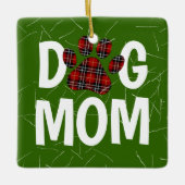 Tartan Kariert Dog Pawprint mit Hundehaar Keramikornament (Vorderseite)