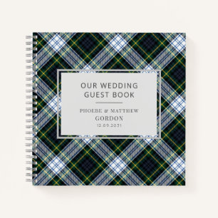 Tartan Kariert Green Rustic Karo Wedding Guest Boo Notizblock