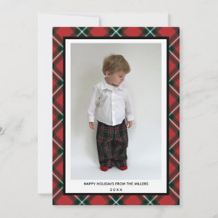 Tartan Kariert Happy Holidays Card zu Weihnachten