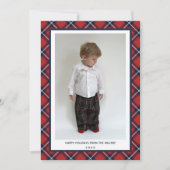 Tartan Kariert Happy Holidays Card zu Weihnachten (Vorderseite)