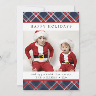 Tartan Kariert Happy Holidays Card zu Weihnachten