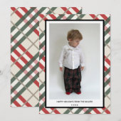 Tartan Kariert Happy Holidays Card zu Weihnachten (Vorne/Hinten)