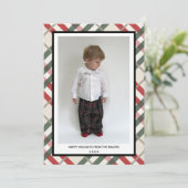 Tartan Kariert Happy Holidays Card zu Weihnachten (Stehend Vorderseite)