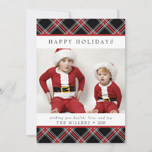 Tartan Kariert Happy Holidays Card zu Weihnachten