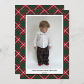 Tartan Kariert Happy Holidays Card zu Weihnachten (Vorne/Hinten)