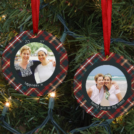 Tartan Kariert Happy is You as Friend 2 Foto Keramik Ornament
