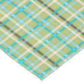 Tartan Kariert in Grün, Aqua, Schwarz, Creme, Gelb Tischdecke (Schrägansicht)