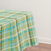 Tartan Kariert in Grün, Aqua, Schwarz, Creme, Gelb Tischdecke (Beispiel)