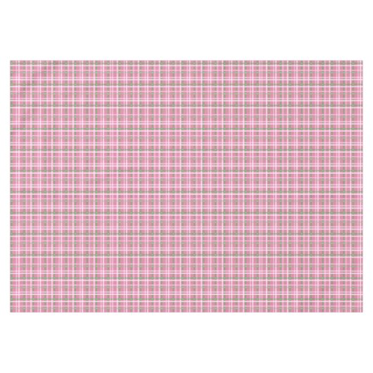 Tartan Kariert in Rosa, Grün und Weiß Tischdecke (Vorderseite (Horizontal))