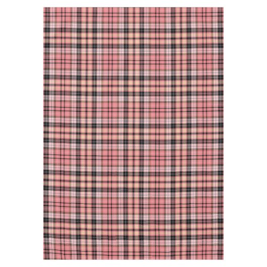 Tartan Kariert in Rosa, Pfirsich, Schwarz Tischdecke (Vorderseite)