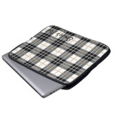 Tartan Kariert mit Name Laptopschutzhülle (Vorne Knopf)