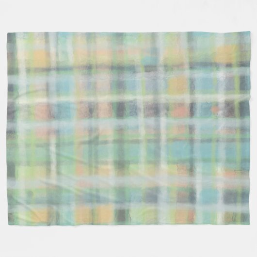 Tartan kariert, modern pastellgelb, blau, grün fleecedecke (Vorderseite (Horizontal))