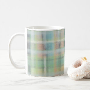 Tartan kariert, modern pastellgelb, cyan, grau kaffeetasse