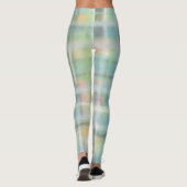 Tartan kariert, modern pastellgelb, cyan, grau leggings (Rückseite)