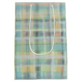 Tartan kariert, modern pastellgelb, cyan, grau mittlere geschenktüte (Rückseite)