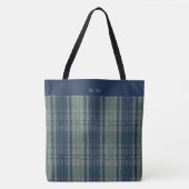 Tartan Kariert - Navy Blue und Slate Green Tasche (Vorderseite)