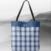 Tartan Kariert - Navy Blue und White