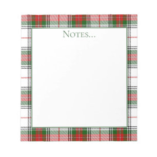 Tartan Kariert Notepad Notizblock