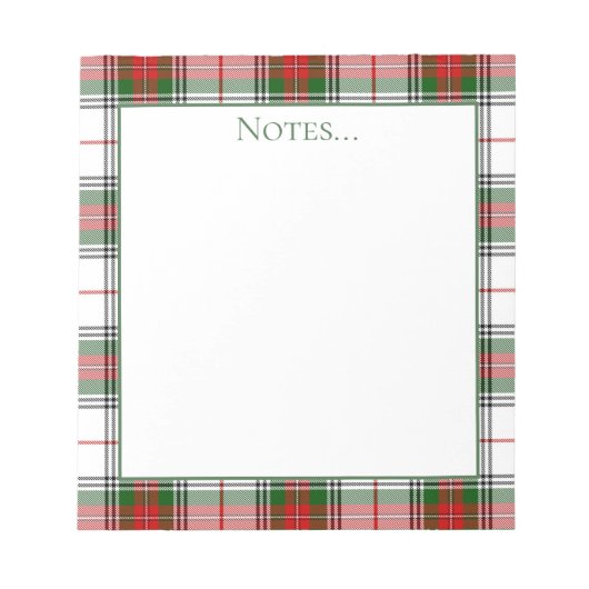 Tartan Kariert Notepad Notizblock (Vorderseite)
