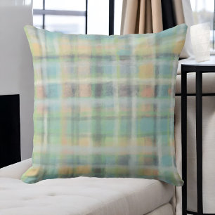 Tartan kariert pastellgrün, grau, blau kissen