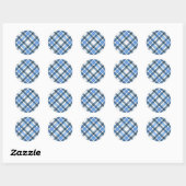 Tartan Kariert Pattern Collection - Blau - 02 Runder Aufkleber (Blatt)