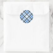 Tartan Kariert Pattern Collection - Blau - 02 Runder Aufkleber (Tasche)