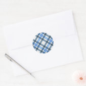 Tartan Kariert Pattern Collection - Blau - 02 Runder Aufkleber (Umschlag)