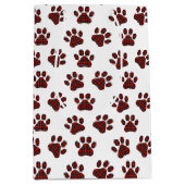 Tartan Kariert Paw Prints Mittlere Geschenktüte (Vorderseite)