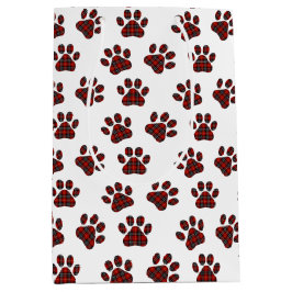 Tartan Kariert Paw Prints Mittlere Geschenktüte