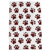Tartan Kariert Paw Prints Mittlere Geschenktüte (Rückseite)
