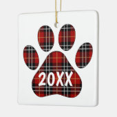 Tartan Kariert Pawprint Keramikornament (Links)