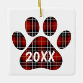 Tartan Kariert Pawprint Keramikornament (Vorderseite)