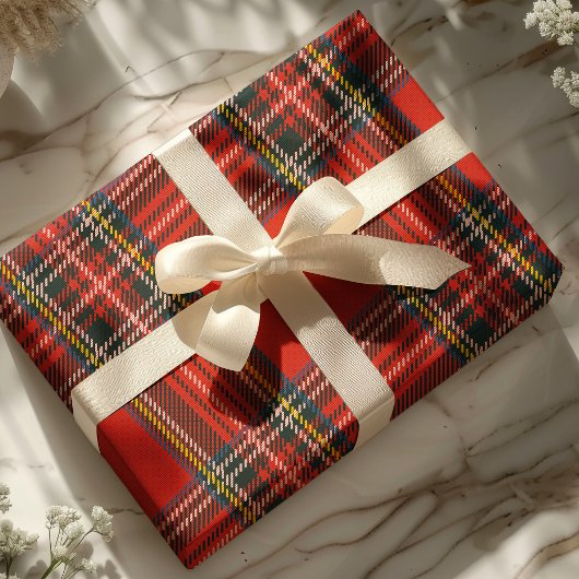 Tartan Kariert Red Christmas Geschenkpapier
