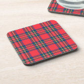 Tartan Kariert Red Classic Weihnachtsfeiertag Getränkeuntersetzer (Linke Seite)